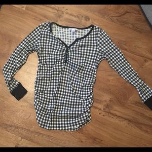 Motherhood Maternity Gingham Thermal Size L